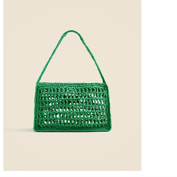 JCrew Patos Open Weave Bag In Green Straw - Picture 1 of 7